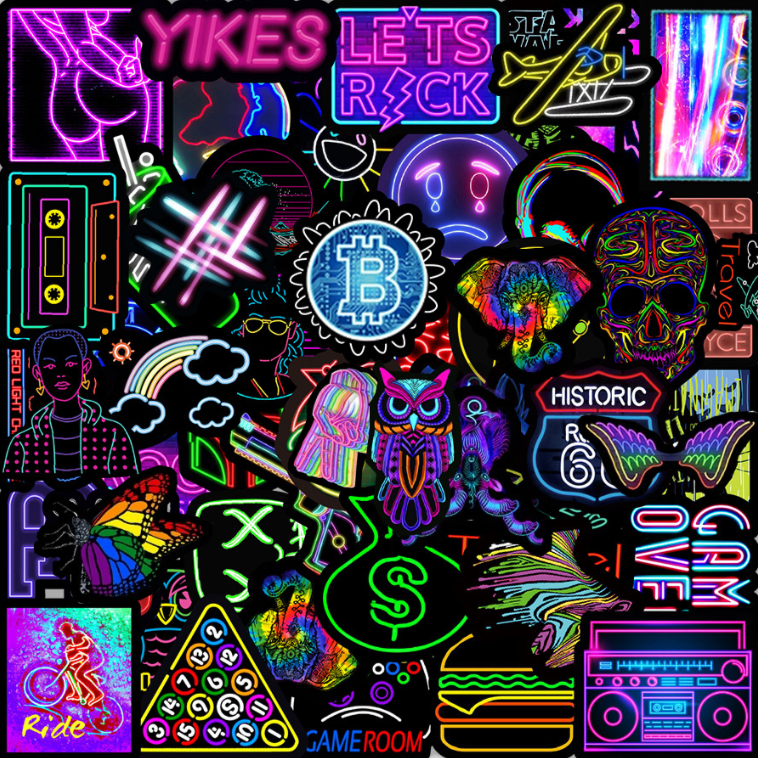 THE CYBERPUNKY NEON STICKER PACK