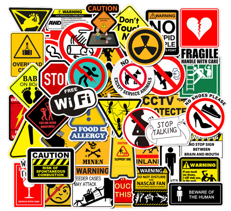 WARNING HAZARD STICKER PACK