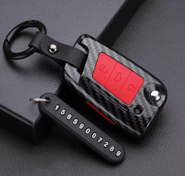 CLASSY BLACK/RED CAR KEY COVER