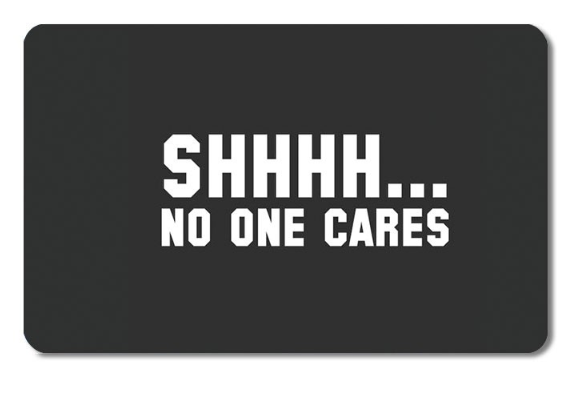 NO ONE CARES CARD COVER